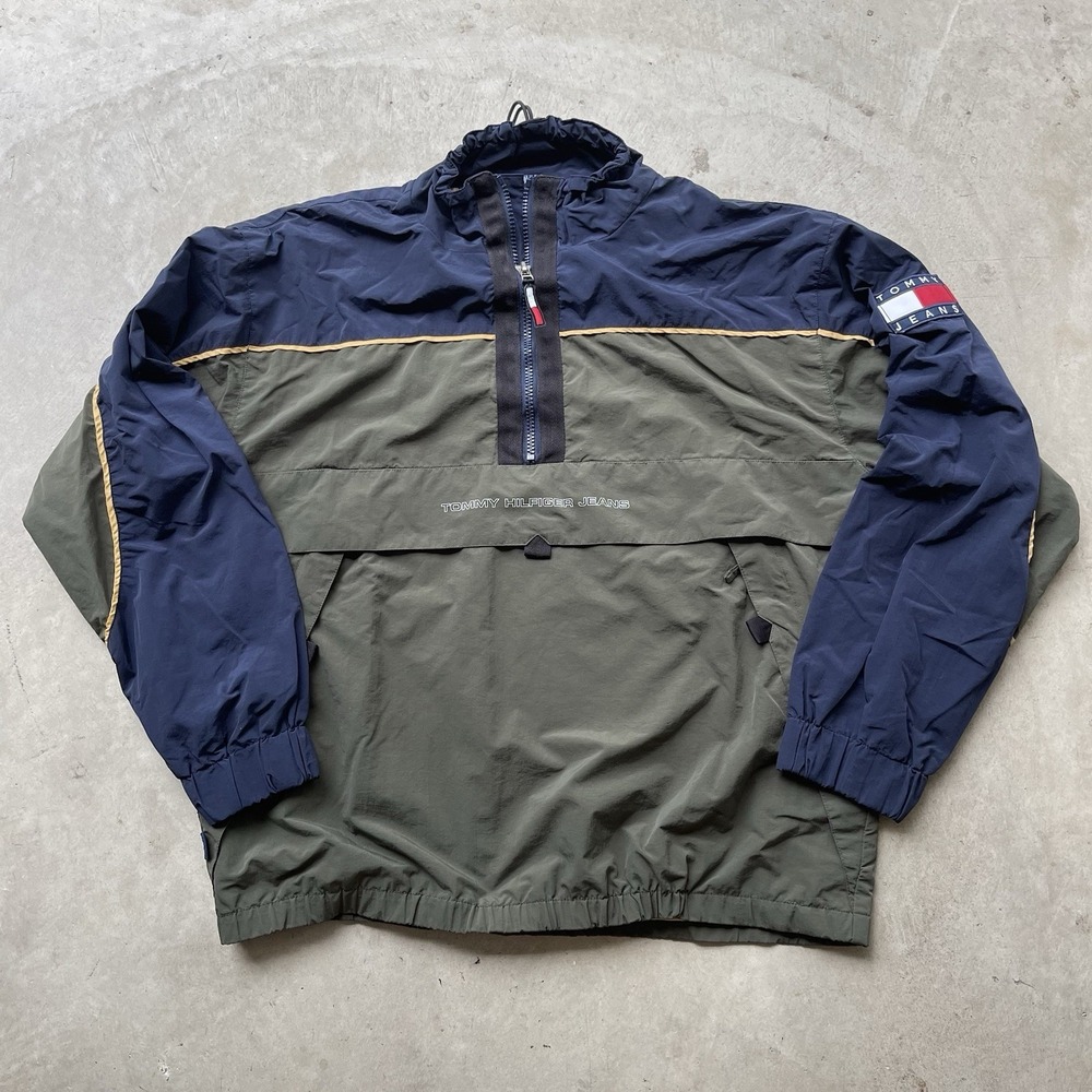 Vintage Tommy Hilfiger/Jeans Half zip‎ wind breaker sz 2XL Rare Anorak 90s